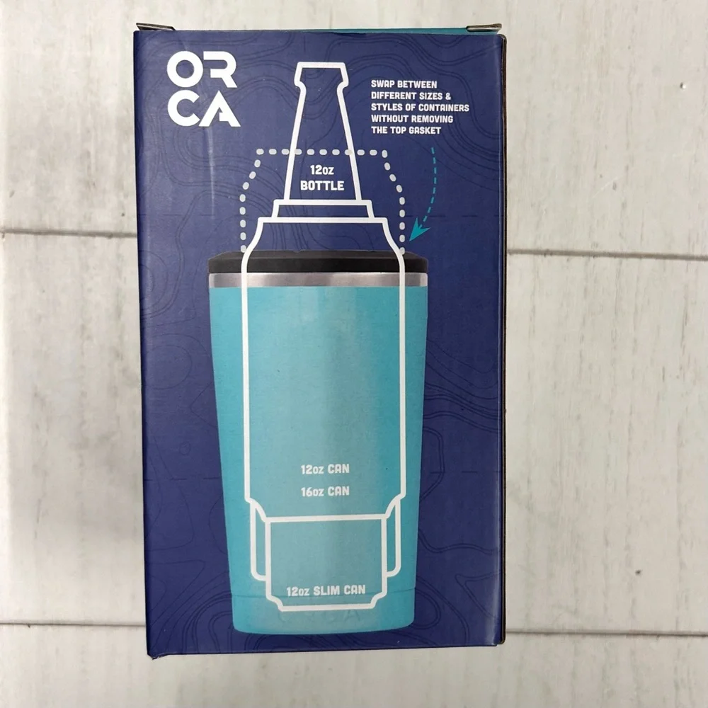 NWT Orca KIC (Keep it Cool) Beverage Holder Koozie Orange‎ Multiple Size Cans